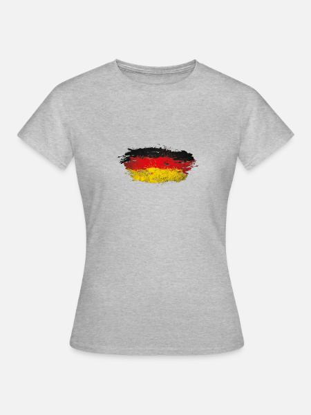 Deutschland Splatter - Frauen T-Shirt - Grau meliert