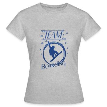 Snowboarden Boarding - Frauen T-Shirt - Grau meliert - Vorne - AI Model Female 172 dark (172cm)