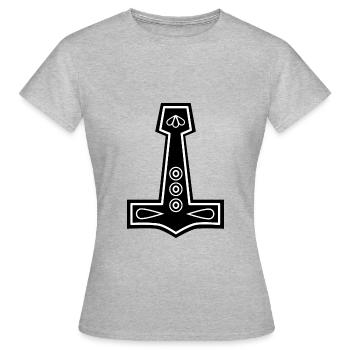 Thor marteau - T-shirt Femme - gris chiné - Devant - AI Model Female 172 dark (172cm)