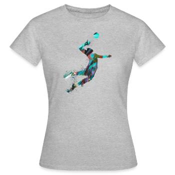 volley-ball, volley-ball, beachball,graffiti - T-shirt Femme - gris chiné - Devant - AI Model Female 172 dark (172cm)