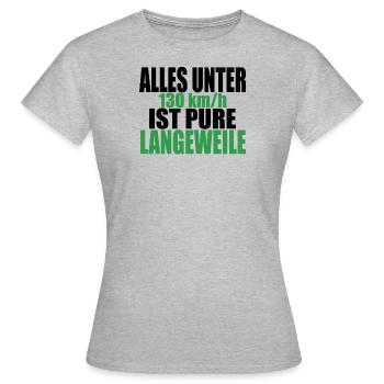 Tempolimit Autobahn Grüne Freiheit Verbot Diesel - Frauen T-Shirt - Grau meliert - Vorne - AI Model Female 172 dark (172cm)