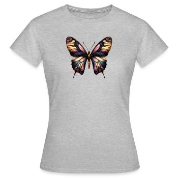 papillon pour enfant, anniversaire fillette - T-shirt Femme - gris chiné - Devant - AI Model Female 172 dark (172cm)