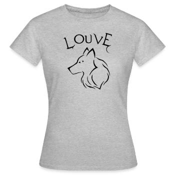 Louve - T-shirt Femme - gris chiné - Devant - AI Model Female 172 dark (172cm)