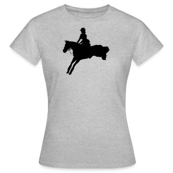 Cavalier de dressage cheval de dressage cavalier - T-shirt Femme - gris chiné - Devant - AI Model Female 172 dark (172cm)