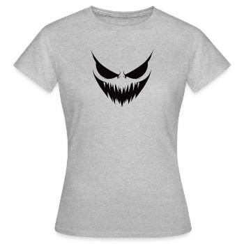 halloween, visage terrifiant pour la fête, peur - T-shirt Femme - gris chiné - Devant - AI Model Female 172 dark (172cm)