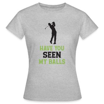 Golf - Avez-vous vu mes balles - T-shirt Femme - gris chiné - Devant - AI Model Female 172 dark (172cm)