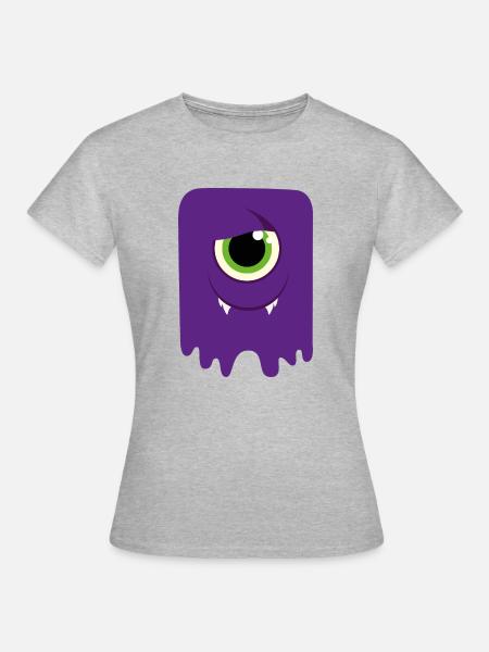 Monster / Alien Papa - Frauen T-Shirt - Grau meliert