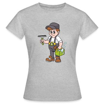 Building cleaner Window cleaner - Women's T-Shirt - heather grey - Front - AI Model Female 172 dark (172cm)