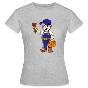 Installateur de gaz et d'eau - T-shirt Femme - gris chiné - Devant - AI Model Female 172 dark (172cm)