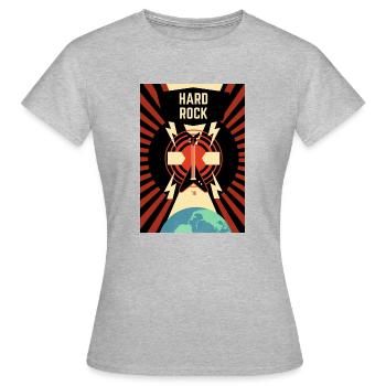 Hardrock - Frauen T-Shirt - Grau meliert - Vorne - AI Model Female 172 dark (172cm)