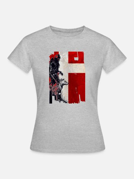 Wikinger Wolf Dänemark - Frauen T-Shirt - Grau meliert