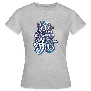 vivre libre ou mourir - T-shirt Femme - gris chiné - Devant - AI Model Female 172 dark (172cm)