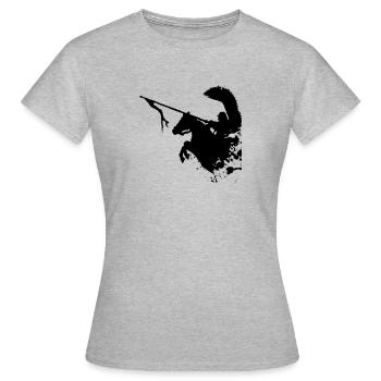 HUSSAR SCHWARZ - Frauen T-Shirt - Grau meliert - Vorne - AI Model Female 172 dark (172cm)