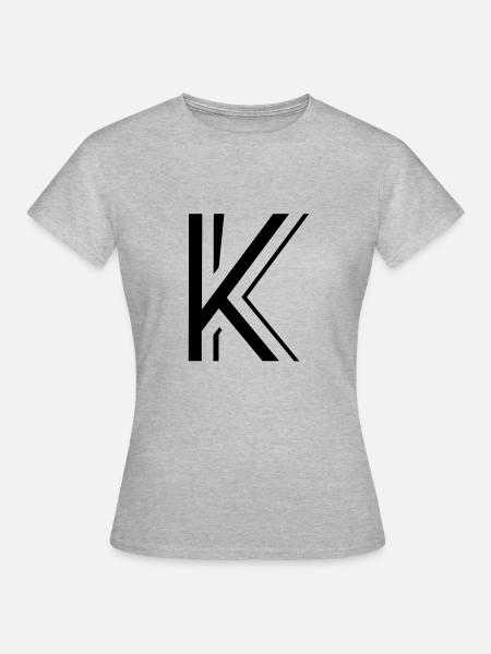 Buchstabe K. - Frauen T-Shirt - Grau meliert