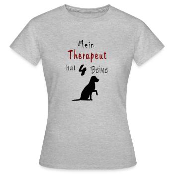 Therapeut Hund - Frauen T-Shirt - Grau meliert - Vorne - AI Model Female 172 dark (172cm)