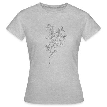 Pivoines - T-shirt Femme - gris chiné - Devant - AI Model Female 172 dark (172cm)