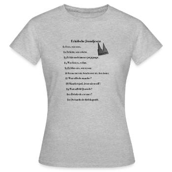 Jrundjesetz Schwarz - Frauen T-Shirt - Grau meliert - Vorne - AI Model Female 172 dark (172cm)