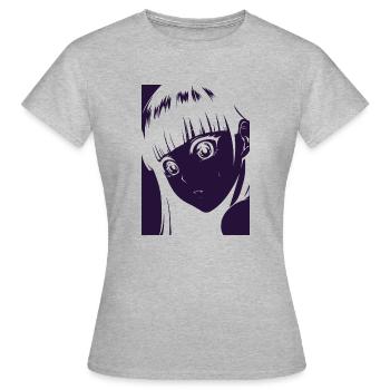 shocked cute girl - Women's T-Shirt - heather grey - Front - AI Model Female 172 dark (172cm)