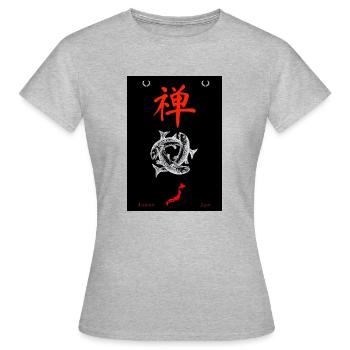 Japanisch - Frauen T-Shirt - Grau meliert - Vorne - AI Model Female 172 dark (172cm)