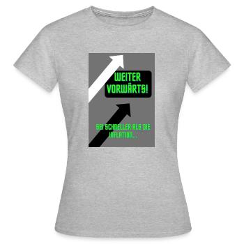 Weiter Vorwärts - Frauen T-Shirt - Grau meliert - Vorne - AI Model Female 172 dark (172cm)