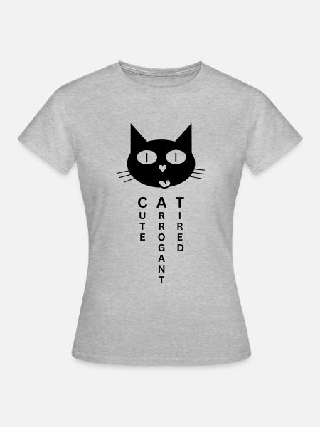 CAT - Mignon Arrogant Fatigué - T-shirt Femme - gris chiné