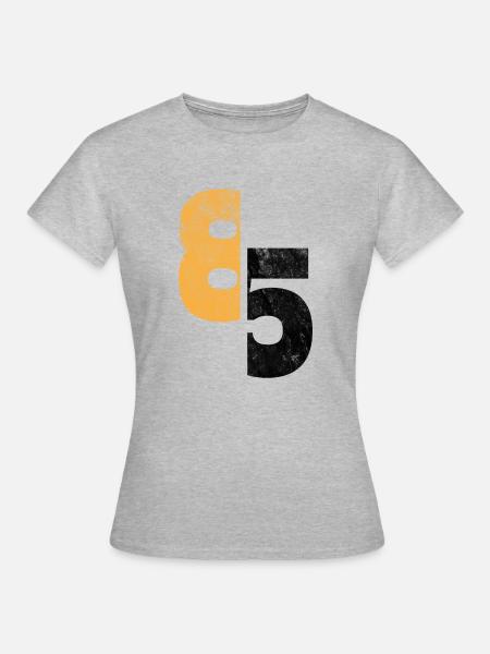 Nummer 85 - Frauen T-Shirt - Grau meliert