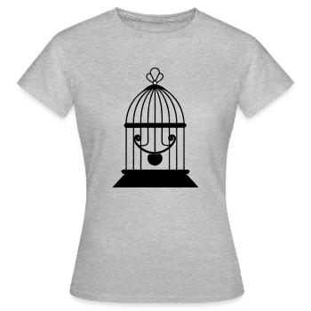 cage à oiseaux - T-shirt Femme - gris chiné - Devant - AI Model Female 172 dark (172cm)