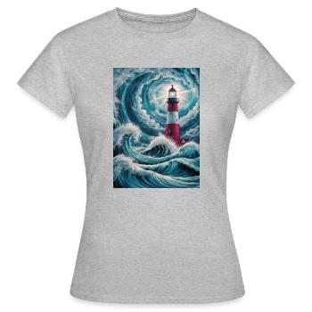Phare Navigation Navigation Océan Lumière - T-shirt Femme - gris chiné - Devant - AI Model Female 172 dark (172cm)