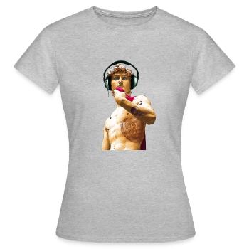 David - Frauen T-Shirt - Grau meliert - Vorne - AI Model Female 172 dark (172cm)