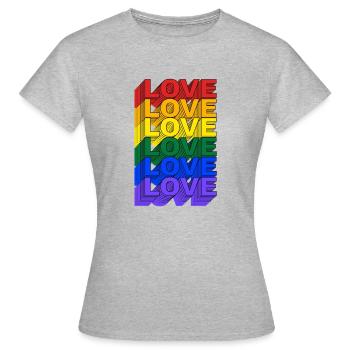 big LOVE LGBT - Women's T-Shirt - heather grey - Front - AI Model Female 172 dark (172cm)