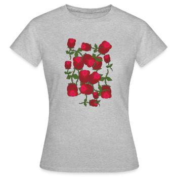 Roses Roses - T-shirt Femme - gris chiné - Devant - AI Model Female 172 dark (172cm)