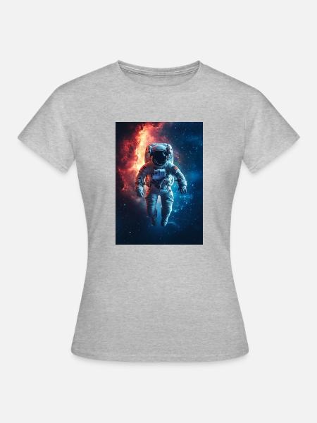 Astronaut 3 - Frauen T-Shirt - Grau meliert