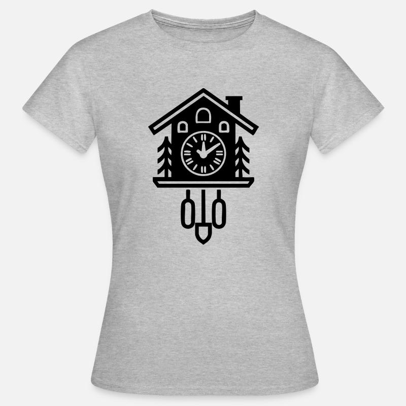 Alpine Cuckoo Clock - Classic Forest Charm - Women's T-Shirt - heather grey