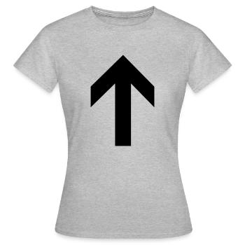 Pfeil nach oben - Frauen T-Shirt - Grau meliert - Vorne - AI Model Female 172 dark (172cm)