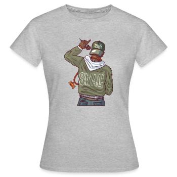 Rapper mit Goldkette und swag - Frauen T-Shirt - Grau meliert - Vorne - AI Model Female 172 dark (172cm)