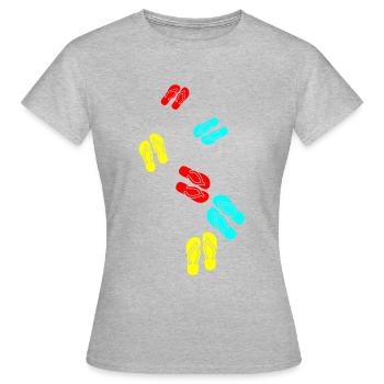 Icône Tongs - T-shirt Femme - gris chiné - Devant - AI Model Female 172 dark (172cm)