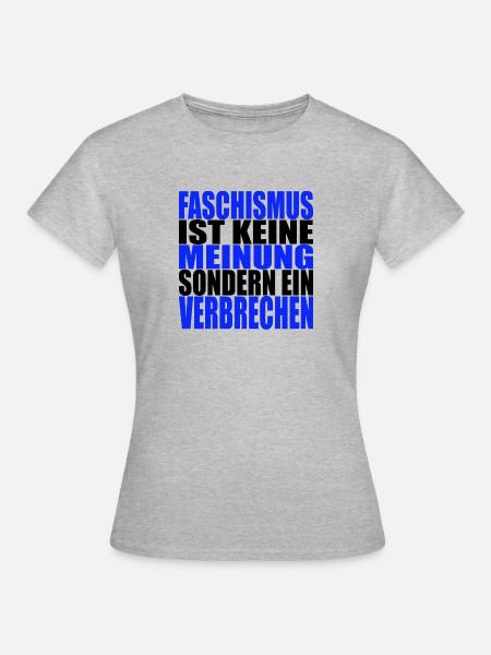 AfD stoppen gegen rechts Demokratie Vielfalt links - Frauen T-Shirt - Grau meliert