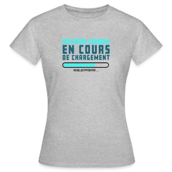humour informatique, message informatique, bêtise - T-shirt Femme - gris chiné - Devant - AI Model Female 172 dark (172cm)