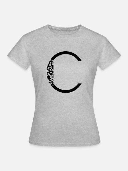 Buchstabe C - Frauen T-Shirt - Grau meliert