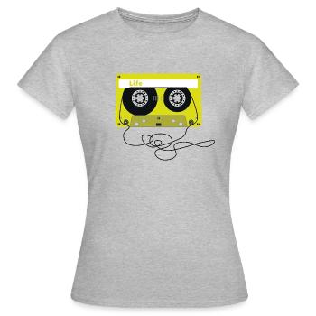 Life jaune - T-shirt Femme - gris chiné - Devant - AI Model Female 172 dark (172cm)