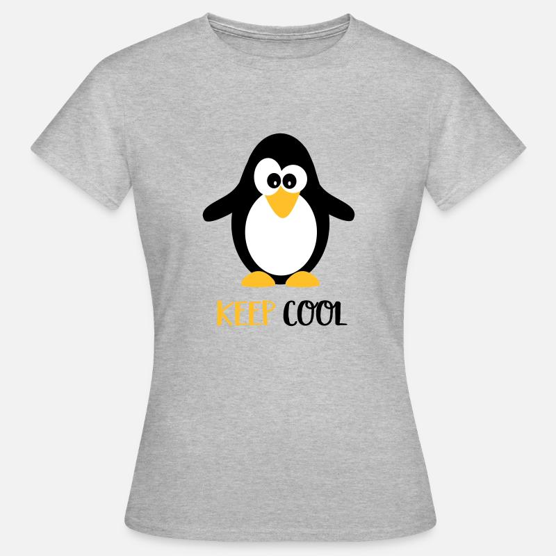Pinguin - Frauen T-Shirt - Grau meliert