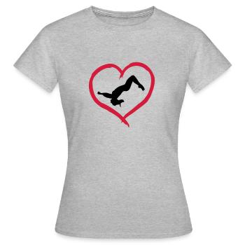 Gymnast, Gymnastics Heart & Backflip - T-shirt Femme - gris chiné - Devant - AI Model Female 172 dark (172cm)