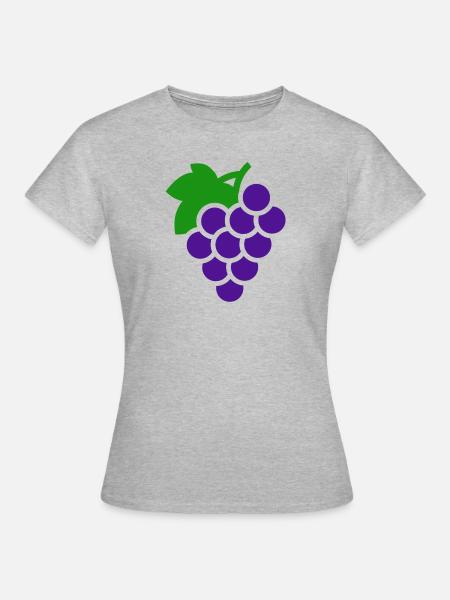 Trauben Geschenk - Frauen T-Shirt - Grau meliert