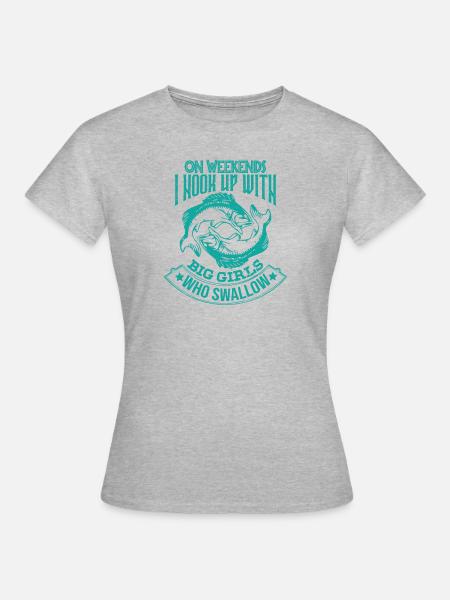 Hook up fishing - Frauen T-Shirt - Grau meliert