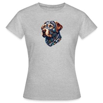 Labrador Retriever Android Design - Frauen T-Shirt - Grau meliert - Vorne - AI Model Female 172 dark (172cm)