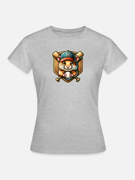 Cool Hamster Baseball Softball Pitcher Player - Frauen T-Shirt - Grau meliert