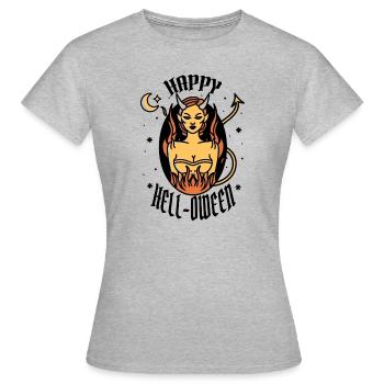 Halloween She-devil Happy Hell-Oween - Women's T-Shirt - heather grey - Front - AI Model Female 172 dark (172cm)