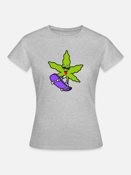Skater Gras - Frauen T-Shirt - Grau meliert