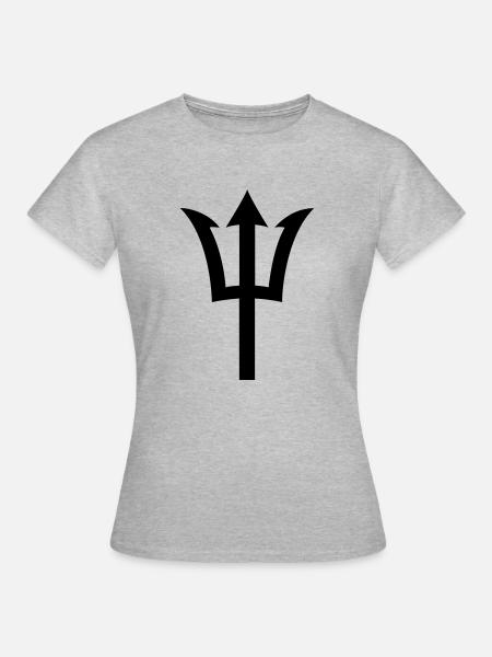 Dreizack - Frauen T-Shirt - Grau meliert
