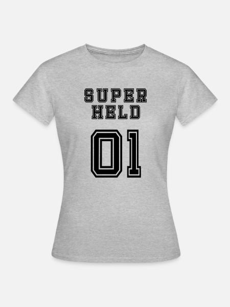 Superheld - Frauen T-Shirt - Grau meliert